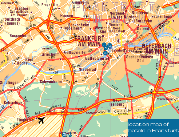 frankfurt regional karte